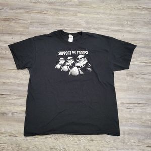 Star Wars Support the Troops Black Men's Graphic T-Shirt XL